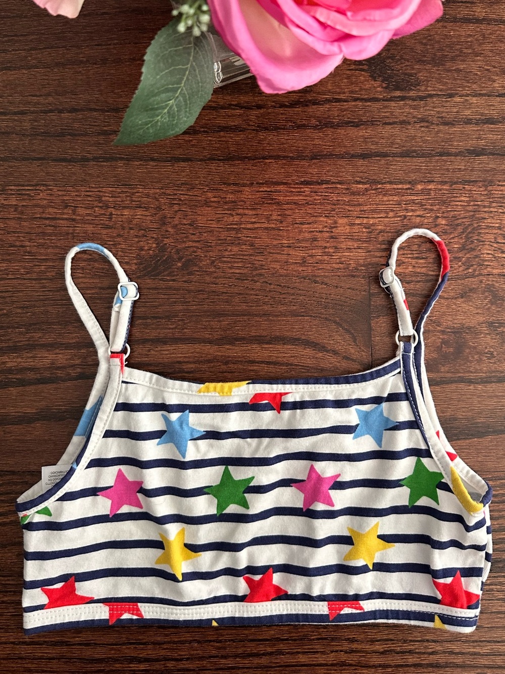 Mini Boden stars & stripes bralette, size 9-10Y
